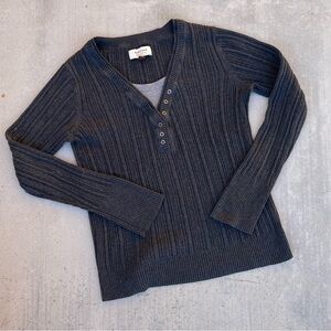 Grey Henley Long Sleeve